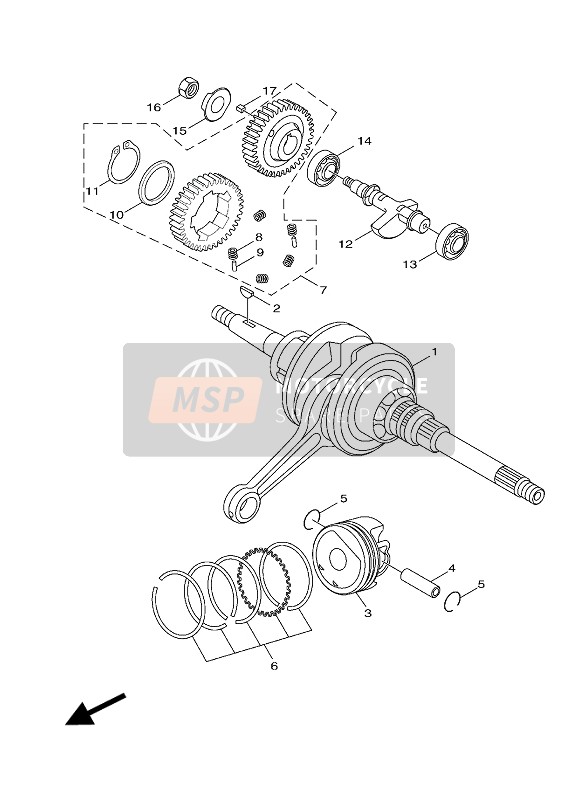 Yamaha HW151 XENTER 2012 Crankshaft & Piston for a 2012 Yamaha HW151 XENTER